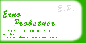 erno probstner business card